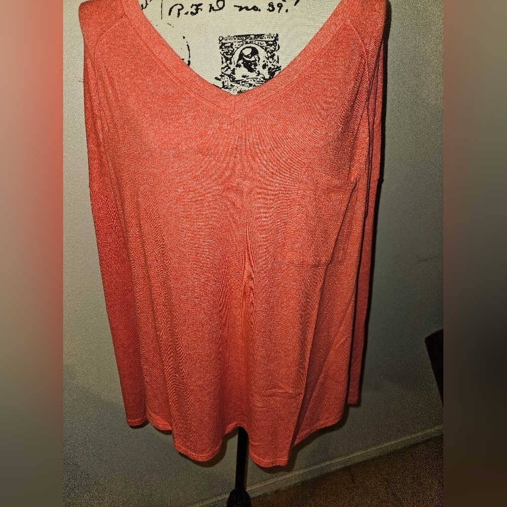 Calvin Klein Womans Long Sleeve Red Top Size XXl